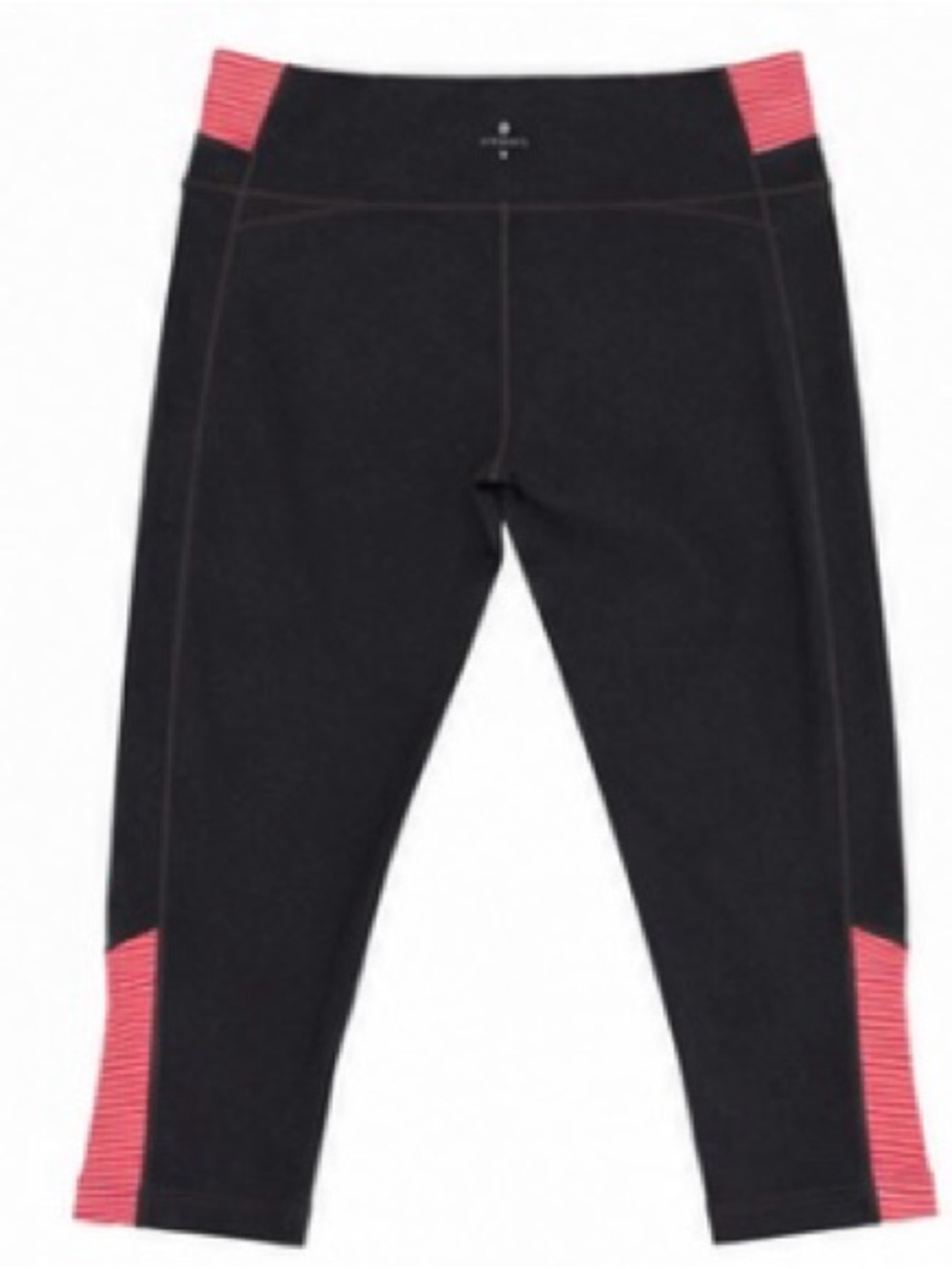 Athleta Capri Black & Coral Leggings ~ Sz L #44